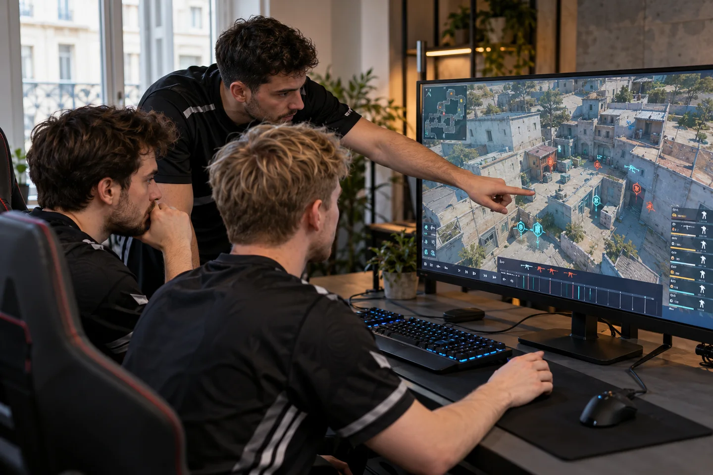 Equipa a rever uma partida de videojogo